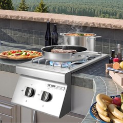 VEVOR Double Grilling Side Burners, 2 x 15,000BTU Liquid Propane Side Burner …