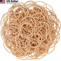 600pc Rubber Bands Size #16 Light Brown Elastic Band Office Supplies File Folder