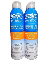 Zevo On Body Mosquito Repellent + Tick Repellent – Bug Spray 8 Oz Each (2 PACK)