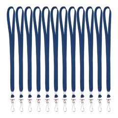 25Pcs 17.3″ Polyester Flat Lanyard with Clasp for Keys, Deep Blue