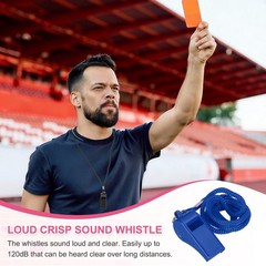 Plastic Whistles with Lanyard, 36 Pcs&Blue-Fitting for (Coaches/Referee)