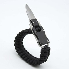 Black Camouflage Wilderness Survival Portable Gear Tactical Knife Bracelet