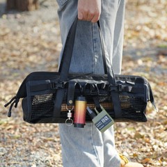 Picnic Camping Mesh Floor Nail Sundries Storage Bag with Hanging Strap Outdoor