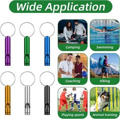12 Pack Emergency Whistle Key-chain Aluminum Extra Loud Safety Whistles 6 Colors