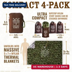 – Freakin’ Huge Emergency Blankets [4-Pack] Extra-Large Thermal Mylar Space Blan