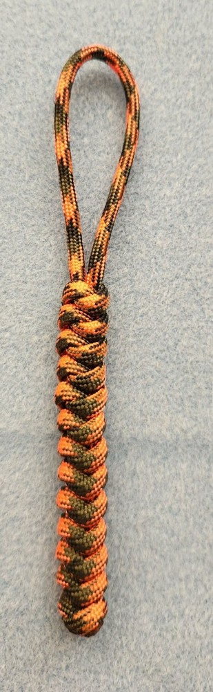 550 Paracord Keychain ID Lanyard Knife Multitool USA Orange Blaze Camo