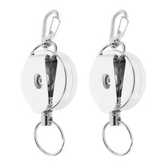 Heavy Duty Retractable Keychain with Stainless Steel Key Ring for Holding