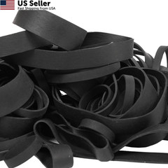 65Pcs Rubber Bands Assorted Sizes Black 6 sizes 1.5in 2in size 82