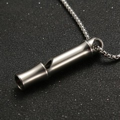 Titanium Emergency Whistle 120 High DB Outdoor EDC SOS Survival Necklace Safety