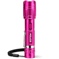 POLICE Metal Stun Gun 1159 Max Volt Rechargeable Self Defen LED Flashlight Pink