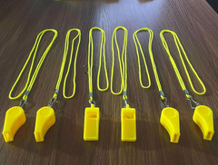 20 Pcs Plastic Loud Whistles with Lanyard for Referee Coaches Basketball Footbal