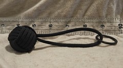 550 Paracord 1″ Pinball Decorative Monkey’s Fist 5″, Key Fob/Chain Black