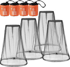4 Pack Mosquito Bug Net Mesh for Head Mosquito Net Face Fly Netting Hood from In