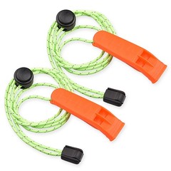 5Pcs Loud Outdoor Safety Whistles with Hanging Rope Assorted Colors