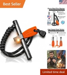 Compact & Weatherproof Ferro Rod Fire Starter – Perfect for Outdoor Adventures