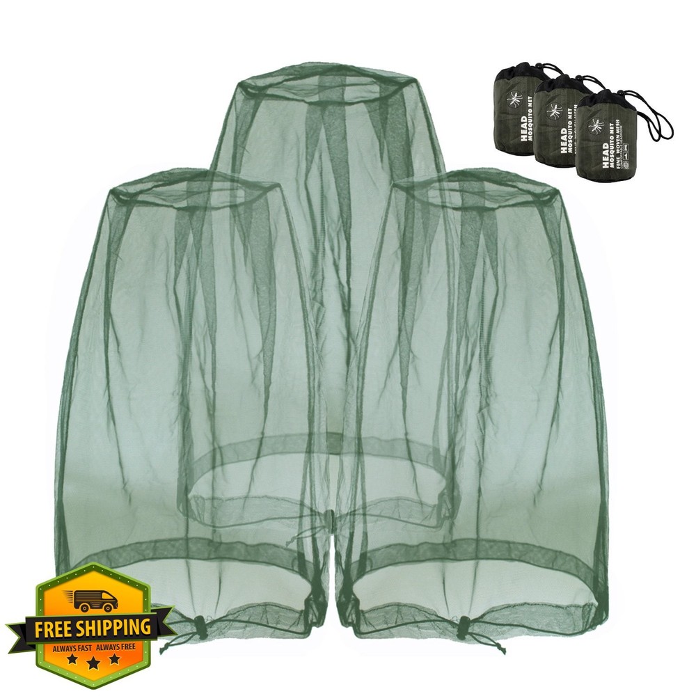Anvin 3pcs Navy Green mosquito head net