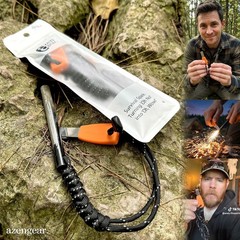 Ferro Rod Fire Starter Survival Kit Flint & Steel Striker 4 x 3/8 in 15,000