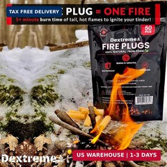 Dextreme Fire Plugs Waterproof Fire Starter for Campfires, Emergencies, Survival