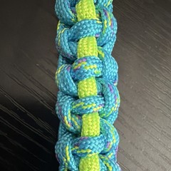 Blue & Green Braided Nylon Paracord Bracelet Plastic Side-Release Buckle