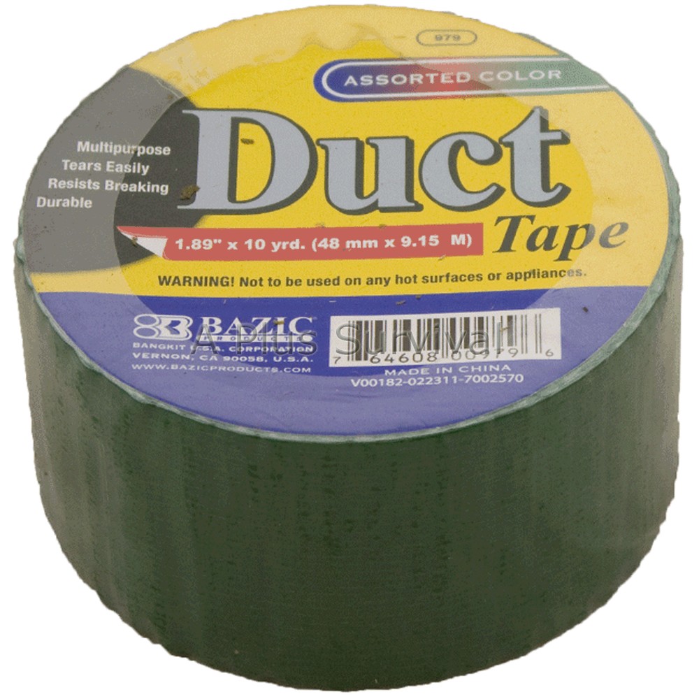 Camping Survival Duct Tape Roll 2″ x 10 Yards Green Hunting Emergency Shelter