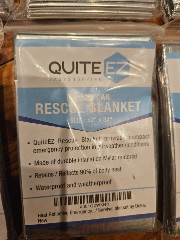Mylar Rescue Blankets 52″x84″ Quite EZ QZ Sealed Pack Of 10