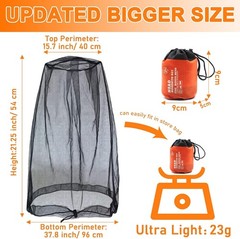 Updated Large Mosquito Face Net – Breathable Nylon Bug Shield for Activities