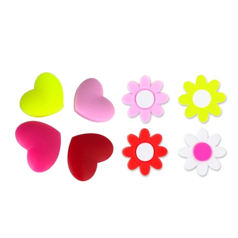 8Pcs Silicone Tennis String Dampener Heart Flower Tennis Racket Damper Enduring