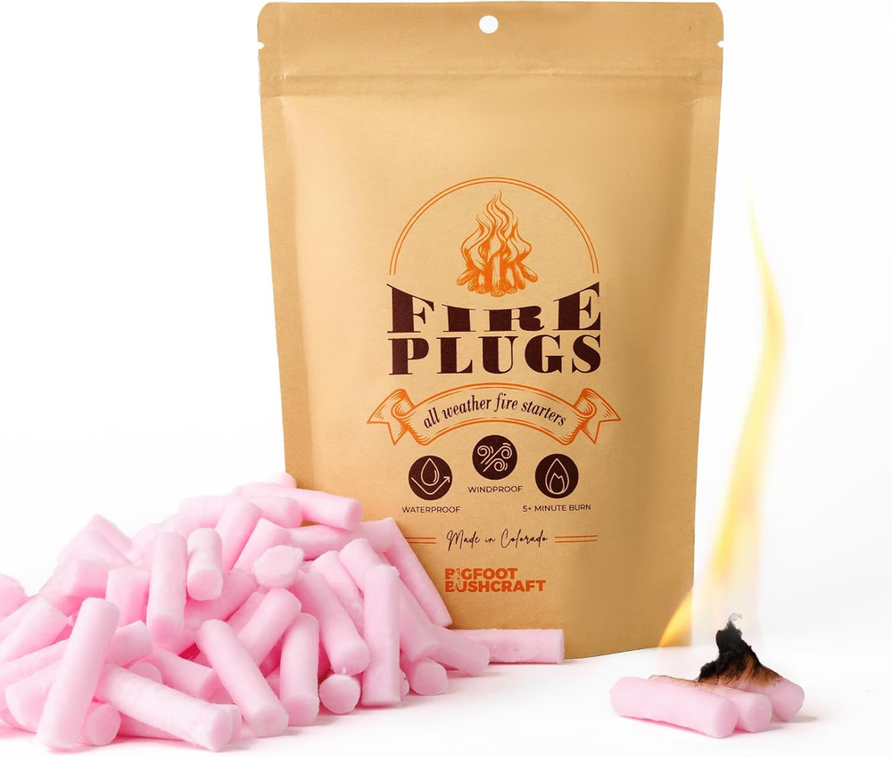 Non-Toxic Waterproof Fire Starters with 5+ Minute Burn for Emergencies, Survival