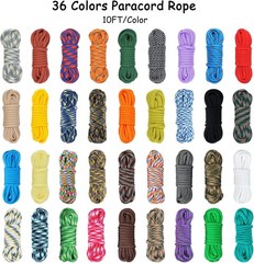 MONOBIN 36 Colors 10ft Paracord 550 Combo kit, Paracord Bracelets Making kit – M