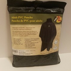 Bass Pro Shops Adult PVC Poncho Waterproof One Size Fits Most 50″x80″ Raincoat