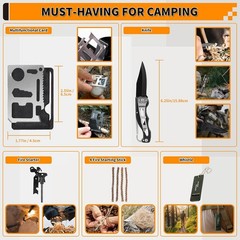 Survival Kit Emergency Gear for Car Home Camping 252 pcs First Aid Kit Outdoor