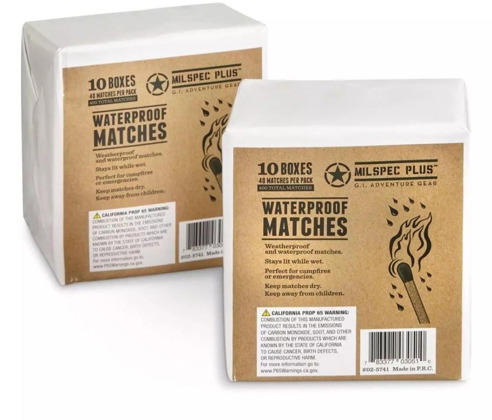 New Mil-Spec Plus Waterproof Matches 800 Matches Camping Hiking Emergency Fire