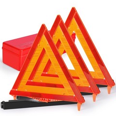 SAFEMATE 3 Pack Warning Triangle DOT Approved, Foldable Emergency 3 PCS