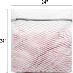2Pcs Durable Honeycomb Mesh Laundry Bags for Delicates 24 x XX-Large, White