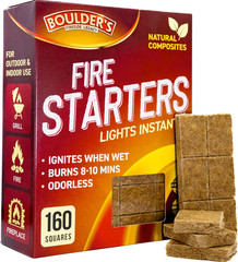 Fire Starter Cubes, 160 Pcs – Bulk Pack – Firestarter Squares for Fireplace, Fir