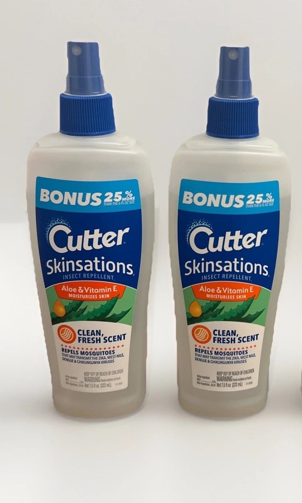 2-Pack Cutter Skinsations Insect Repellent 6 ounces ea, Spray, Aloe & Vitamin E