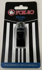Fox 40 Pearl Official 2-Chamber Pealess Whistle Black 90 dB Made In Canada