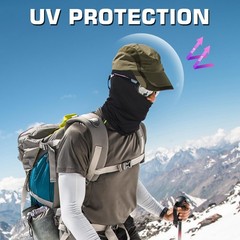 Xeoxarel Balaclava Face Mask, Summer Cooling Neck Gaiter, UV One Size, Black