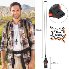 7-In-1 Multifunctional Outdoor Survival Whistle, Compass, Thermometer, LED Refle