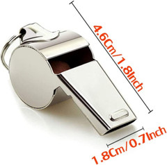 Whistle, 2 Pack Stainless Steel Sports Whistles with Lanyard, Loud Crisp Sound W