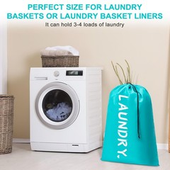 2 Pack XL Travel Laundry Bag, Machine Washable 24″x36″ |2 Pack, Blue+Grey