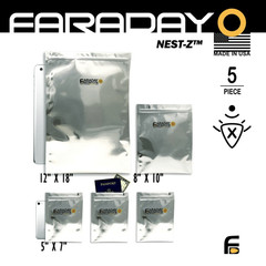 Faraday 5 PC Medium Kit NEST-Z EMP 7 Mil Moisture Barrier 5-Layer Bags