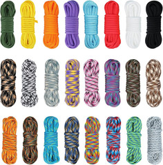 24 Colors Paracord Rope 10 Feet per Color, Multifunction Paracord Kit