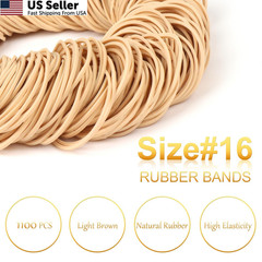 1100Pcs Rubber Bands Size #16 Rubberbands Light Brown Elastics