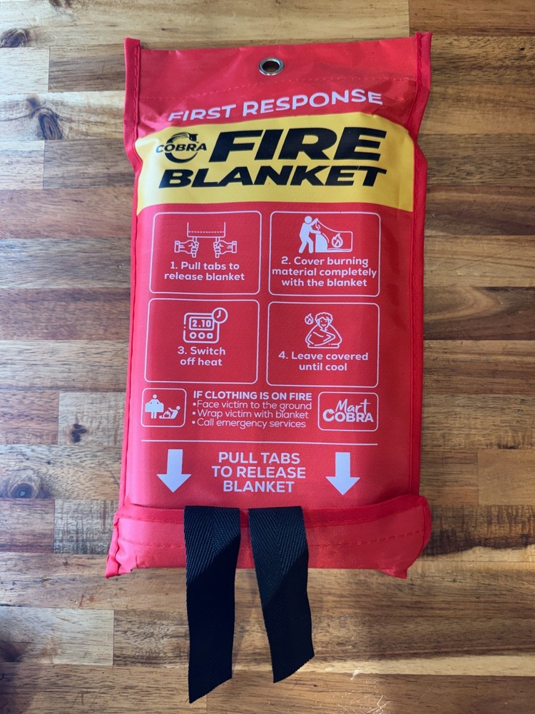 4 x Mart Cobra Fire Blanket for Home and Kitchen Safety Fiberglass 40” x 40”