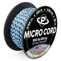 125ft Blue Micro Paracord 1.18mm 100lb Strength for Crafting and Outdoors