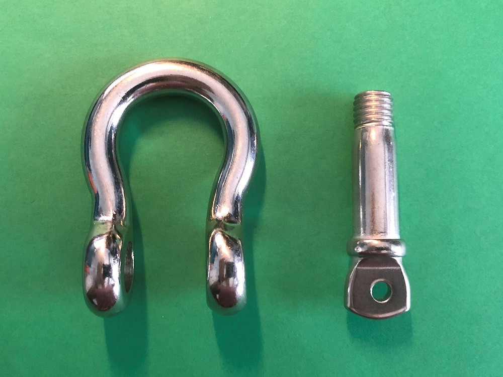 Stainless Steel 316 Bow Shackle 7/16″ Forged US Type Oversized Pin Marine Grade