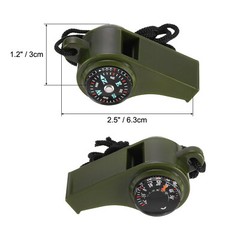 3 Pack Multifunctional Whistle, 3-in-1 Survival Whistle with Compass Thermometer
