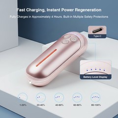 Gift Pocket Rechargeable Hand Warmers Pink 5 Heating LED/SOS/Strobe In/Outdoor-2
