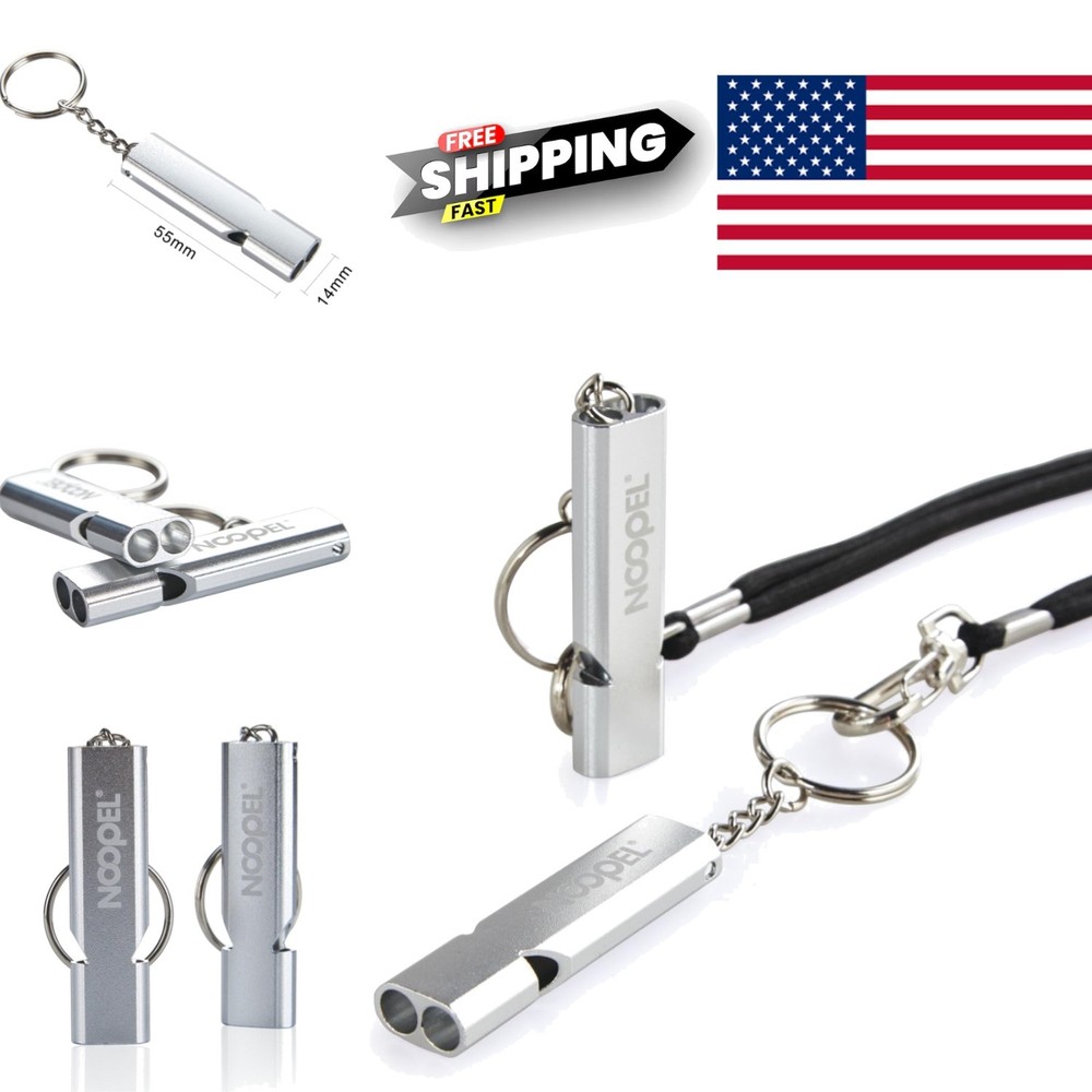 Compact Aluminum Emergency Whistle 2 Pack Lightweight for Outdoor Activities